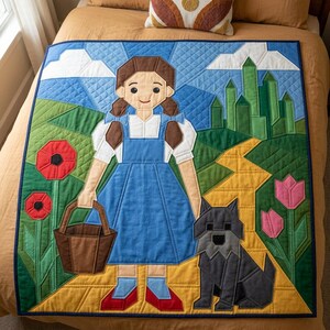 Molde para colcha de menina e cachorro, molde para colcha de parede infantil em PDF, colcha de aplique fácil, aplique termocolante com borda crua imagem 7