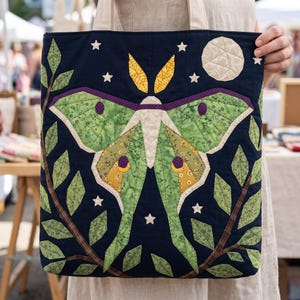 Luna Moth Quilt Pattern, Moth Wall Hanging Quilt Pattern PDF, Applique Quilt Pattern, Raw Edge Fusible Applique image 10