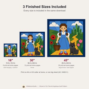 Molde para colcha de menina e cachorro, molde para colcha de parede infantil em PDF, colcha de aplique fácil, aplique termocolante com borda crua imagem 3