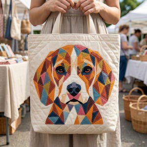 Beagle Quilt Pattern, Dog Wall Hanging Quilt Pattern PDF, Applique Quilt Pattern for Beginners, Dog Lover Gift, Raw Edge Fusible Applique image 5