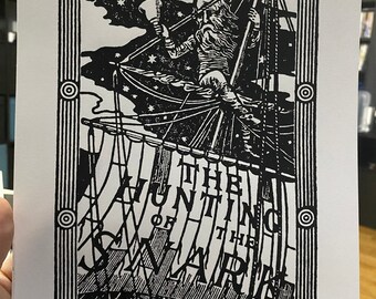 The Hunting of the Snark  by Lewis Carroll - hand printed signed wood block print.