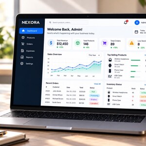 Inventory Management Dashboard, Stock  and  Order Tracker, Small Business Software, Sales & Expense Tracker, HTML Digital Download
