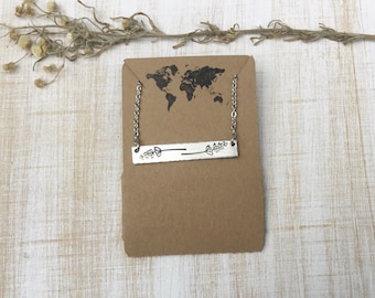 Lavender Sprig Bar necklace