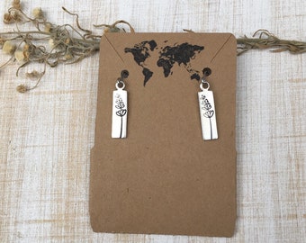 Simple Lavender Sprig dangle earrings