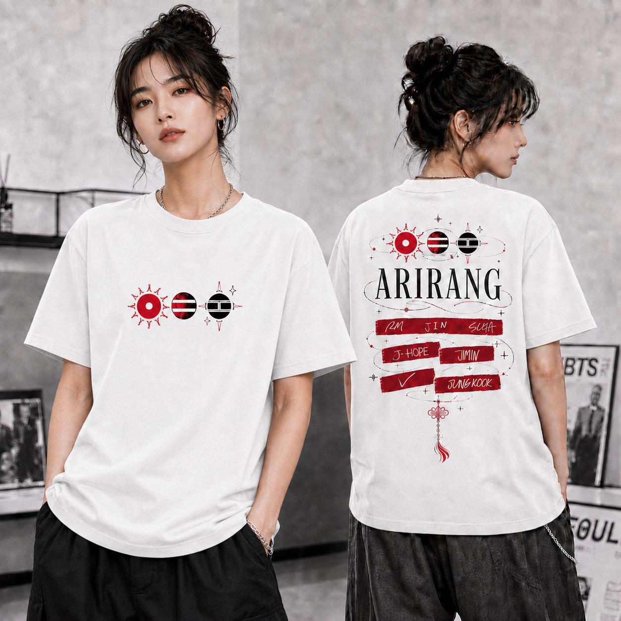 BTS Arirang Member Names Graphic Shirt, Celestial Orbit Two Sided Tee, Red Black Kpop Concert Outfit, ARMY Fan Gift, Unisex Tour Top BTS Arirang Member Names Graphic Shirt, Celestial Orbit Two Sided Tee, Red Black Kpop Concert Outfit, ARMY Fan Gift, Unisex Tour Top