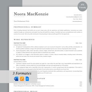 ATS Friendly Resume Template Word, ATS CV 2026, Pages and Google Docs Resume, Modern Cv template, Clean Resume Template,Word editable resume