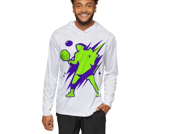 Felpa con cappuccio da giocatore di pickleball al neon / Felpa sportiva con grafica