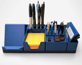 Organiseur de bureau Gridfinity | Rangement de bureau modulaire imprimé en 3D | Système de bacs clipsables