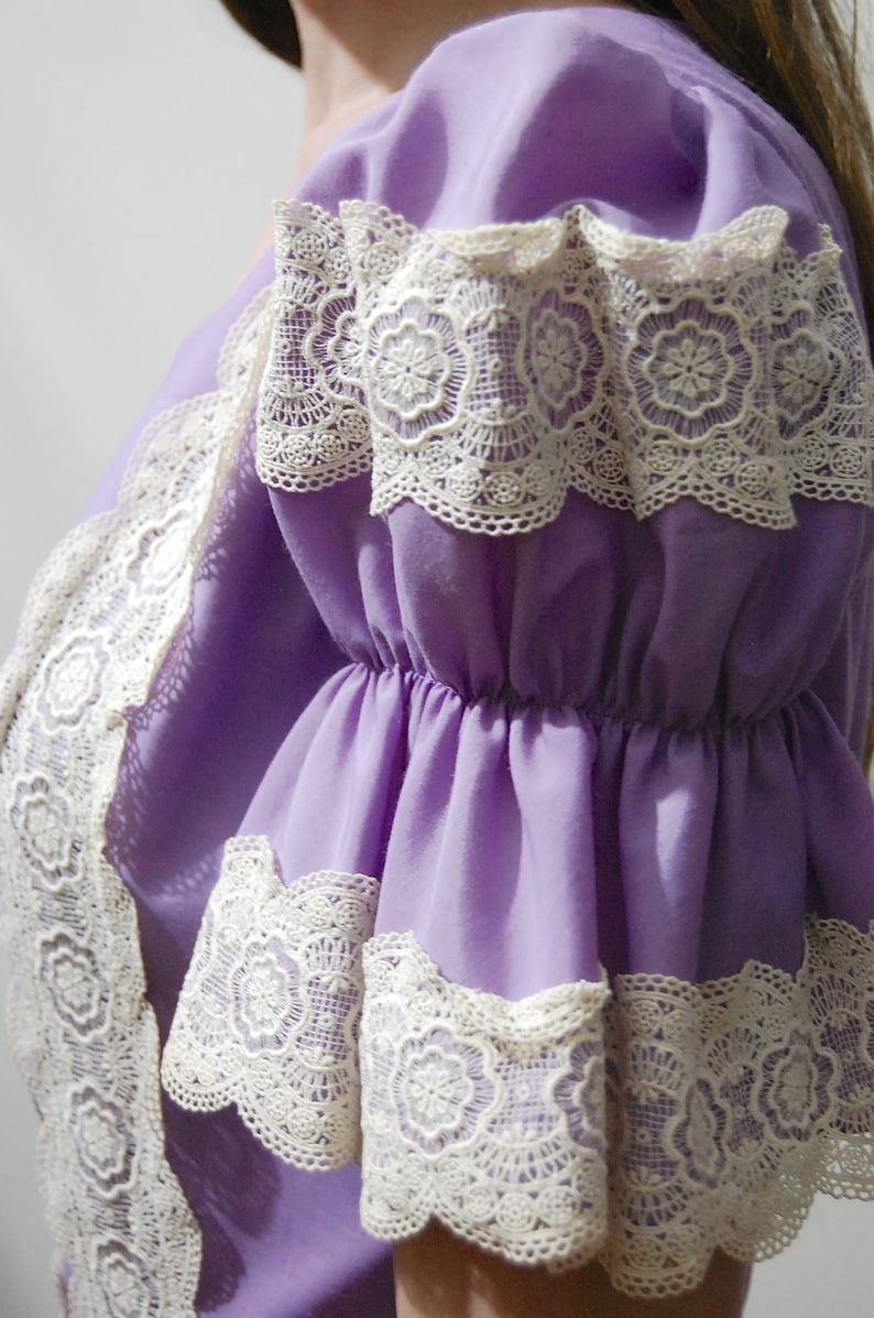 Vintage 70’s purple prairie dress 5/6 Kardessa main image 1