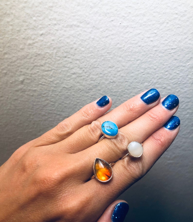 Royal Blue turquoise ring Colbalt Turquoise Ring tropical water turquoise ring tear drop turquoise ring