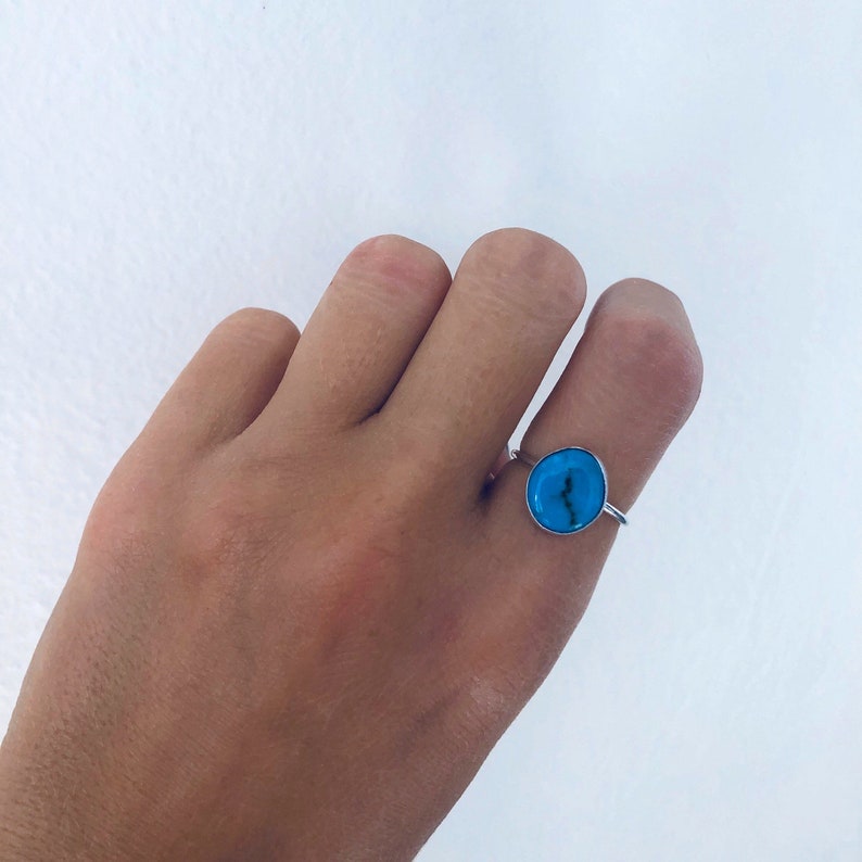 Royal Blue turquoise ring Colbalt Turquoise Ring tropical water turquoise ring tear drop turquoise ring