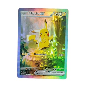 Roligt långfinger-Pikachu ex-kort, svordomar med Pikachu-parodi, anpassat kort med full konst, Holo-proxy, rolig gamerpresent, meme-samlarkort