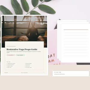Restorative Yoga Props Guide, Printable Home Practice Planner, Yoga Teacher Rest Sequence Workbook PDF