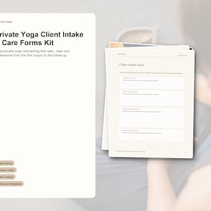 Yoga Client Intake Form Kit, Private Yoga Session Notes, Wellness Client Onboarding Forms, Printable Studio PDF