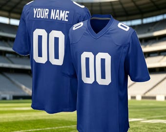 Custom Stitched Royal Blue Football Jersey, Personalized Any Name & Custom Number, Bird Eye Pique Breathable Fabric