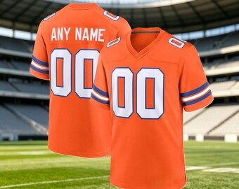 Personalized Custom Orange Football Jersey, Add Custom Name & Number, Perfect Gift for Football Fans