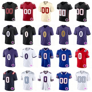Personalized Navy Football Jersey, Custom Stitched Name Number, Breathable Pique Fabric Game Day Uniform bild 7