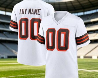 Personalized White Football Jersey With Custom Stitched Name & Number, Birds Eye Pique Fabric