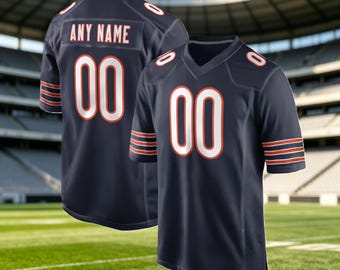 Personalized Navy Football Jersey, Custom Stitched Name & Number, Breathable Birds Eye Pique Fabric