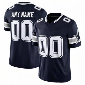 Personalized Navy Football Jersey, Custom Stitched Name Number, Breathable Pique Fabric Game Day Uniform bild 4
