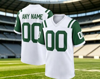 Personalized White Football Jersey With Custom Stitched Name & Number, Birds Eye Pique Fabric