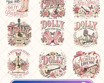 Dolly Parton PNG Bundle, Find Out Who You Are Quote PNG, Pink Western Cowgirl Clipart, Vintage Country Music Sublimation Design
