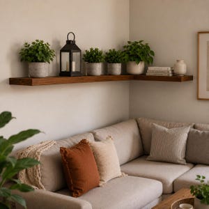 Handmade Pine Deep Floating Shelf, Modern Rustic Wood Wall Decor