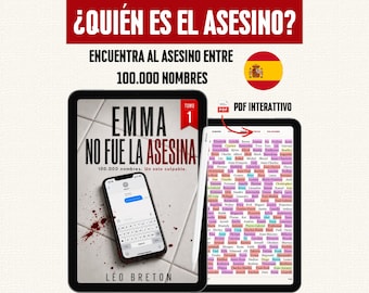 Emma NO lo mató • 100.000 números • PDF interactivo • 3 niveles de dificultad • Encuentra al culpable • Encuentra al asesino