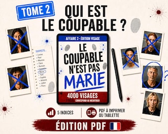 Il colpevole non è Marie 2 • 4.000 volti • 1 colpevole • Elimina i sospetti • Libro gioco digitale • Gioco per iPad • Indagine criminale