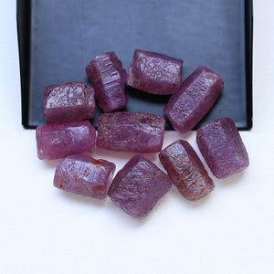 10 Pcs-AAA-Natural Ruby Pencil Rough Gemstone Sticks 8/10 MM, Pink Ruby Stone, Mineral Specimen July Birthstone, Africa Origin