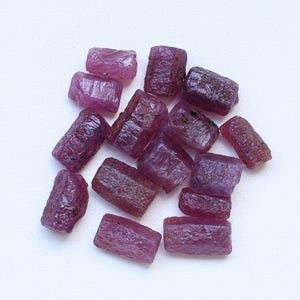 15-AAA-Natural Ruby Pencil Rough Gemstone Sticks, 6/9 MM , Mineral Specimen Genuine Natural Ruby , July Birthstone, Africa Origin