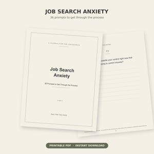 Job Search Anxiety: 36 Journal Prompts | Printable Career Anxiety Relief PDF, Overthinking Journal, Job Hunt, Instant Download
