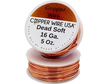 - 125 Ft / spool 16 Ga Bare Solid Copper Wire Dead Soft 1 Lb - 125 Ft / spool 16 Ga Bare Solid Copper Wire Dead Soft 1 Lb