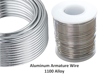 Pure Aluminum Armature Wire Jewelry Making, Metal Wrap, Soft, ( 1100 alloy )Choose Sizes - 6 Ga to 20 Ga