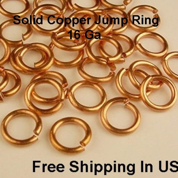 16 Ga Solid Copper Jump Ring ( 5 MM To 10 MM -O/D ) 1 Oz / Saw Cut - Made In USA