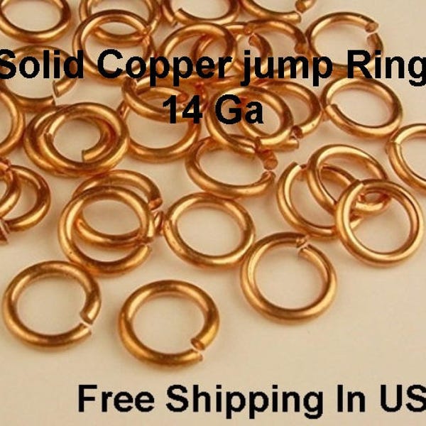 14 Ga Solid Copper Jump Ring ( 7 MM To 12 MM -I/D )  / Saw Cut - Made In USA