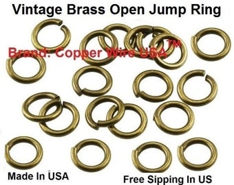 18 Ga Vintage Brass Round Open Jump Ring 4 MM To 10 MM O/D (Pack Of 1 Oz )