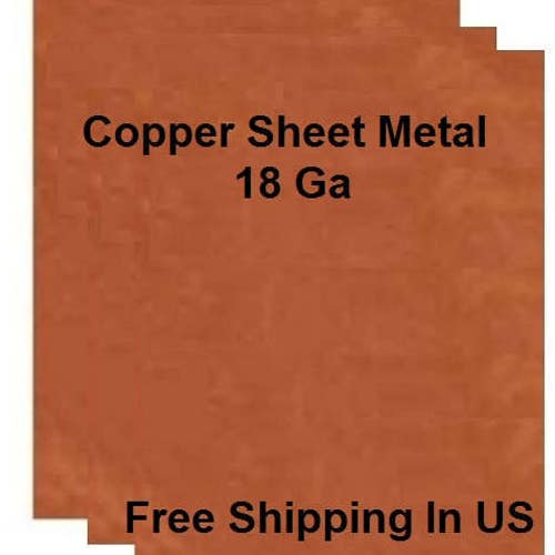18 Ga Solid Copper Sheet Metal Assorted Sizes Available / Made Etsy