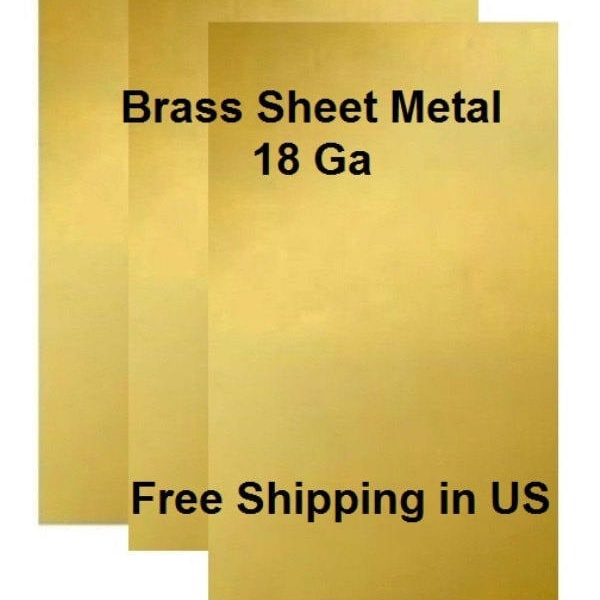 18 Ga Solid Brass Sheet Metal Assorted Sizes Available / Made In USA