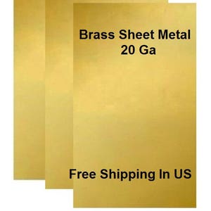 20 Ga Solid Brass Sheet Metal Assorted Sizes Available / Made In USA