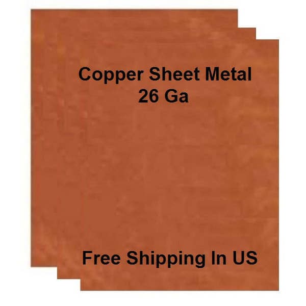 26 Ga Solid Copper Sheet Metal Assorted Sizes Available / Made In USA