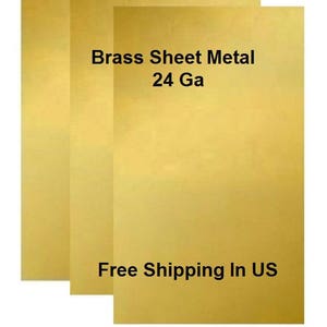 24 Ga Solid Brass Sheet Metal Assorted Sizes Available / Made In USA image 1