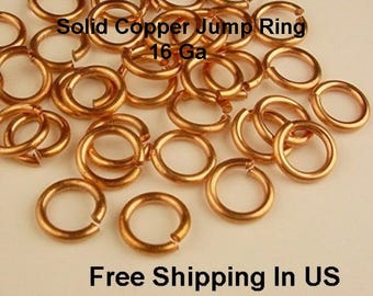 16 Ga Solid Copper Jump Ring ( 5 MM To 10 MM -O/D ) 1 Oz / Saw Cut - Made In USA