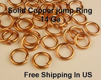 14 Ga Solid Copper Jump Ring ( 7 MM To 12 MM -I/D )  / Saw Cut - Made In USA