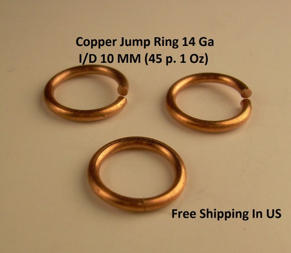 JUMP RING ANTIQUE COPPER 14GA WIRE 1 OZ 9MM I//D 50 PCS SAW CUT SOLID COPPER