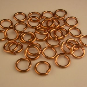20 Ga. Wire 7 MM O/D  Open Jump Ring 175 Solid Copper Saw Cut bright