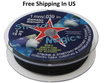 Black Stretch Magic is a Strong Elastic-Like Cord ( 1 MM - 16 Ft.)