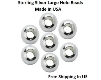 3 MM Sterling Silver Large Hole  Seamless Round Beads B2103LS