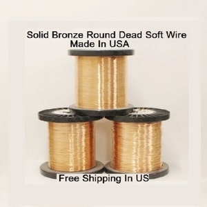 Bronze Round Wire Soft  (COIL) 16,18,20,22,24,26 Gauges (Solid Bronze) / See Variations