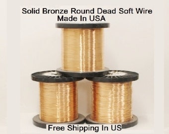 Bronze Round Wire Soft  (COIL) 16,18,20,22,24,26 Gauges (Solid Bronze) / See Variations